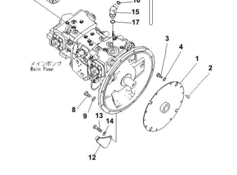 22u0121310 Acoplamento da Bomba Hidraulica Komatsu Pc200-8