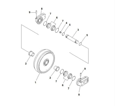 RODA GUIA COM MANCAIS PC160 PC200-6 PC200-8